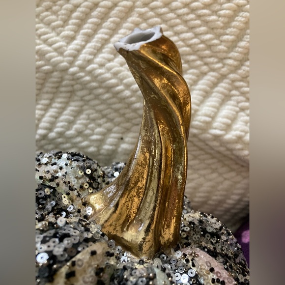 MACKENZIE CHILDS Beaded Striped Pumpkin Medium 10 inch - Picture 2 of 6